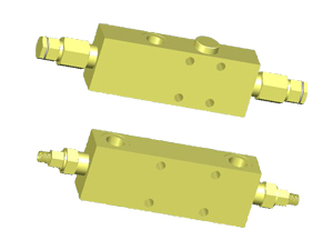 Double counterbalance valves with flangeable body